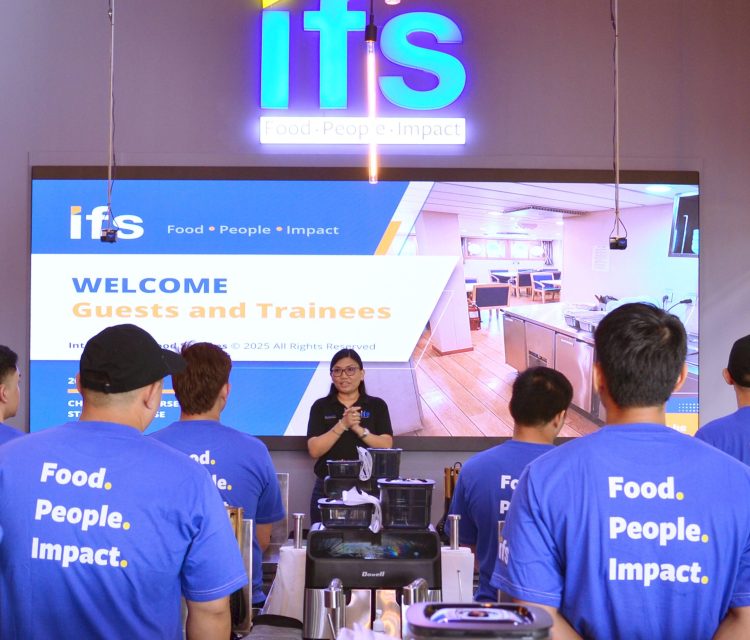 IFS maritime training session with crew members participating in hospitality and operational education programs.