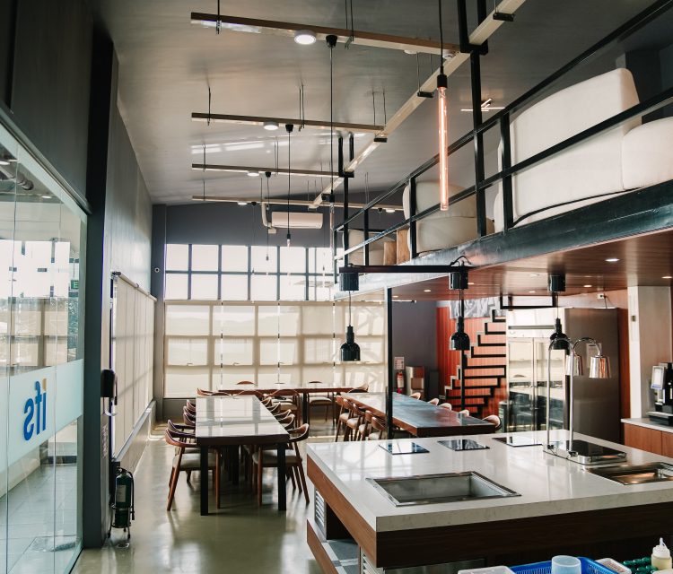 Modern maritime training kitchen used for onboard catering, galley management, and food safety programs.